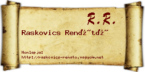 Raskovics Renátó névjegykártya